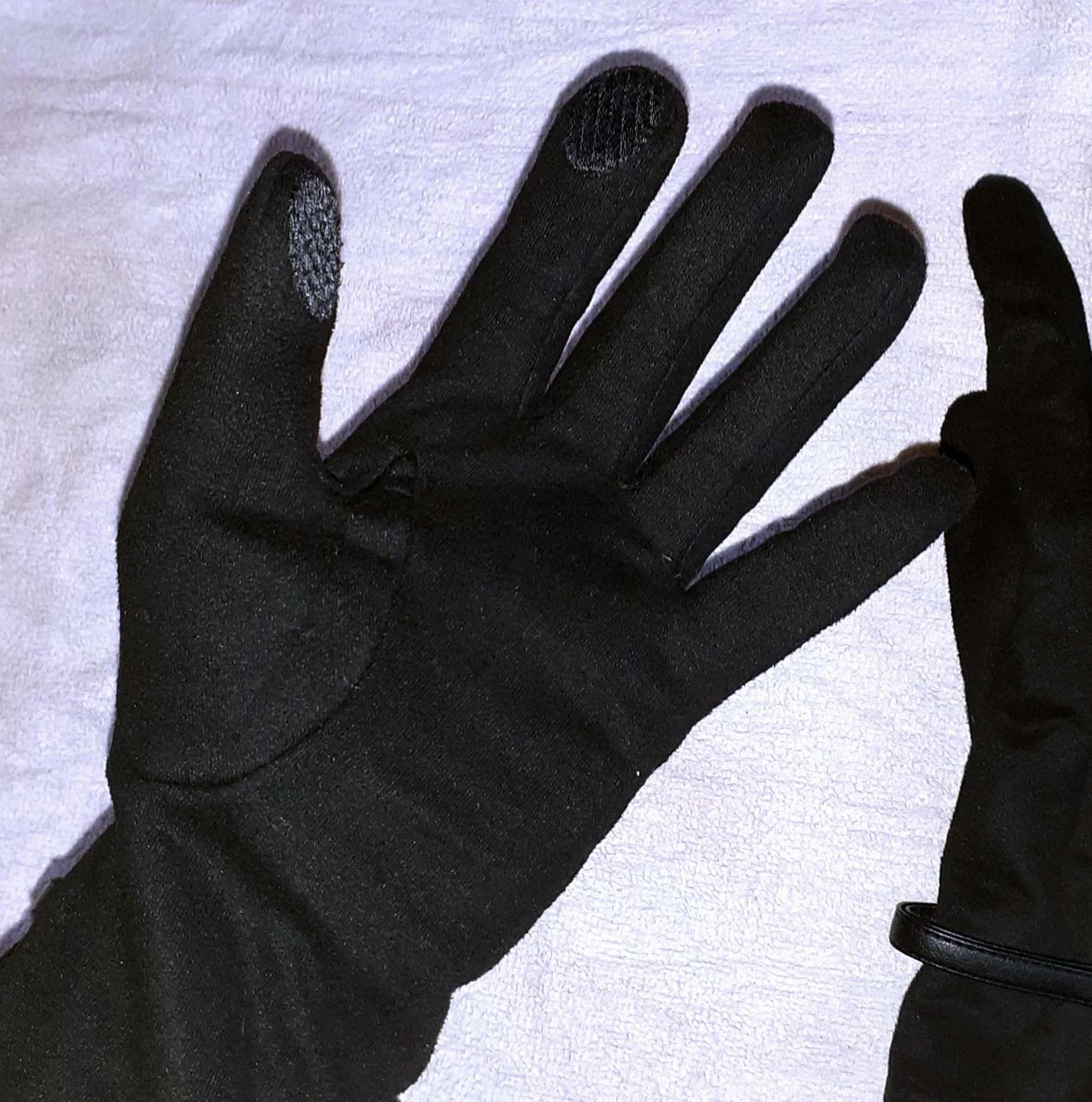 Gants noirs avec doigts pour écran tactile et lanière en cuir Veritas Taille S – photo 2